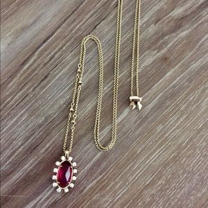 Kendra Scott Brett Necklace in Gold & Berry Glass